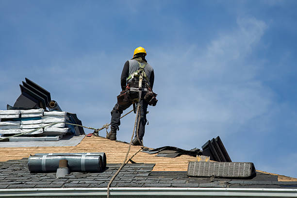 Professional Gutter Installation technician working in Waverly, NY